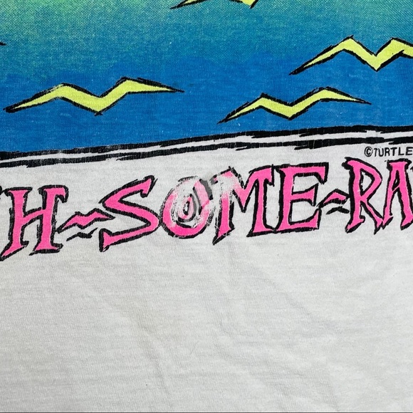 Vintage 90s Turtle Bay Graphic Short Sleeve Shirt Catching Some Rays Galaxy Tee - Picture 5 of 7